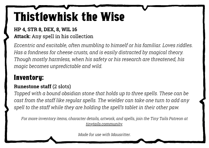 Thistlewhisk the Wise Preview